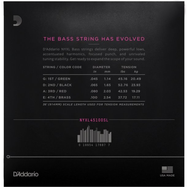 D'Addario NYXL45100SL, Light 045 - 100 Super Long